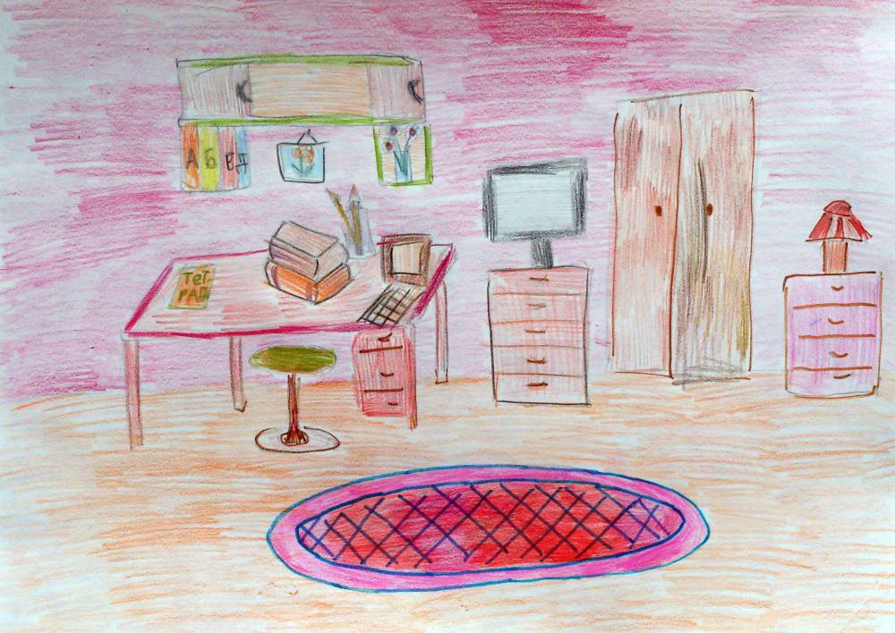 Извини это моя комната часть. Рисование комнаты с мебелью. Рисунок детской комнаты. Рисование мебель старшая группа. Рисовать комнату с мебелью.