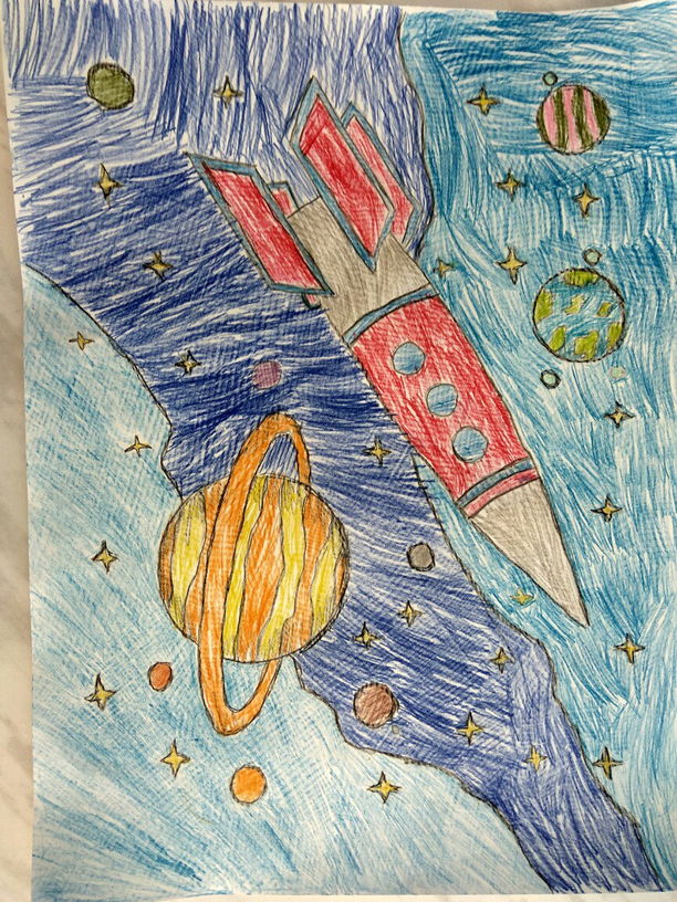 Рисунок космос 7 лет. Рисование космос. Рисунок на тему космос. Рисование на тему космос. Рисунок на космическую тему.