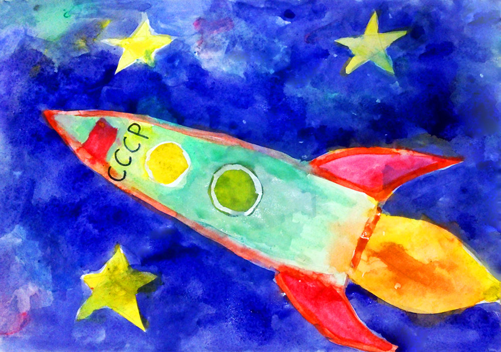 Рисунок ко дню космонавтики 5 лет. Рисование ракета в космосе. Рисование космос в детском саду. Рисование на тему космос в детском саду. Ракета для рисования для детей.