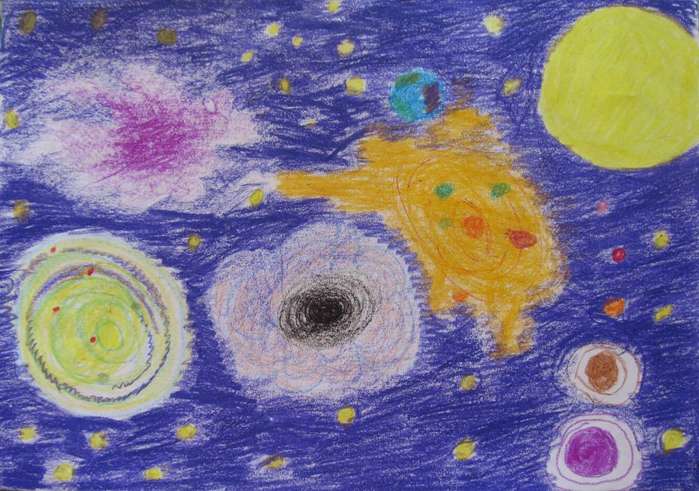 Таинственный космос рисунки. Рисование в старшей группе загадочный космос. Рисование загадочный мир космоса. Таинственный космос рисование.