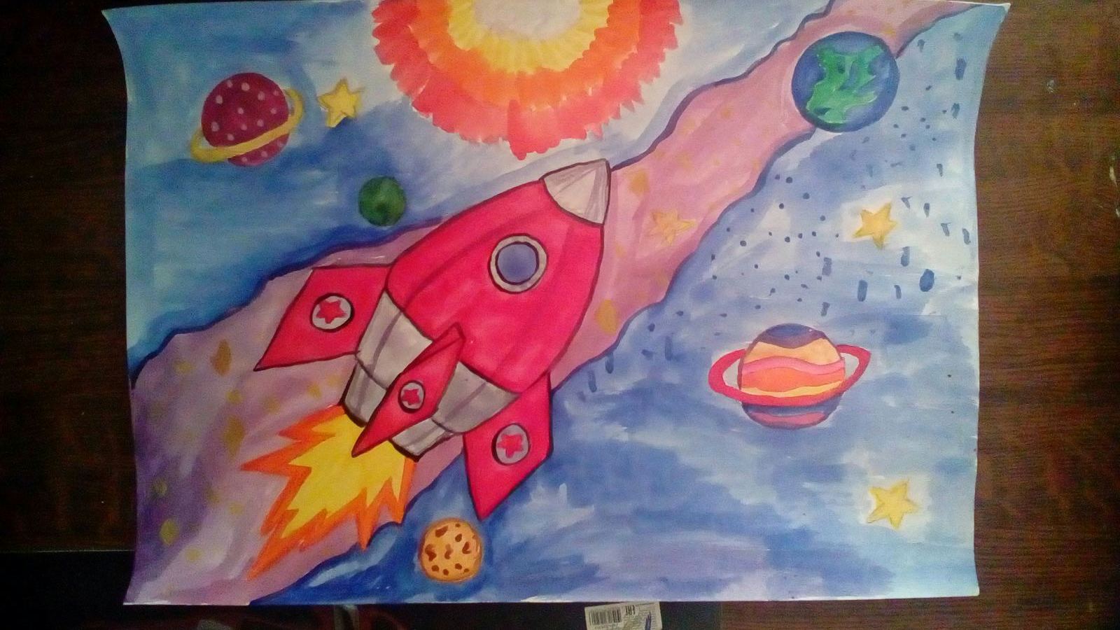 Просторы космоса рисунки для детей. Рисунок на тему космос. Рисунок на космическую тему. Рисунок на тему космонавтики. Рисование в подготовительной группе на тему космические просторы.