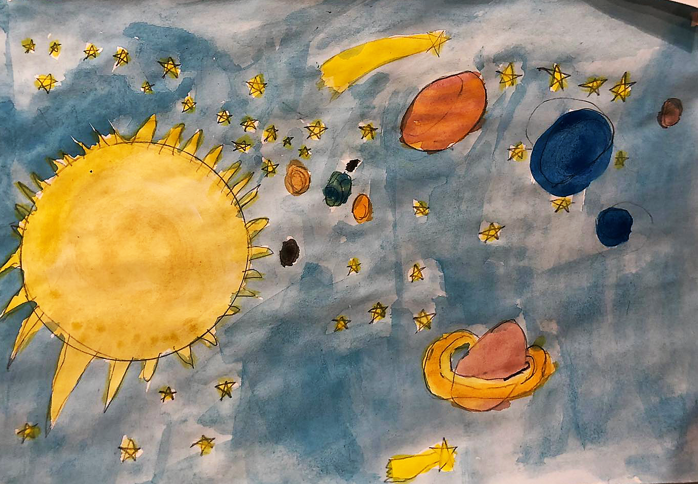 Таинственный космос рисунки. Космос рисунок. Солнце в космосе рисунок. Космос рисунок для детей.