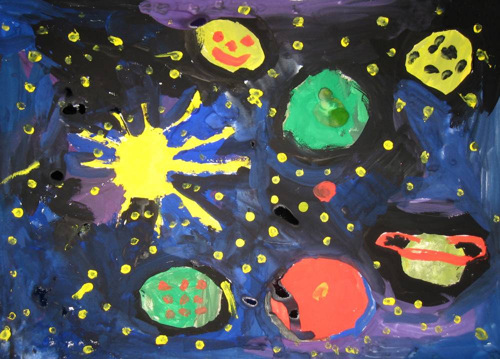 Рисование в средней группе на тему космос. Рисование космос для дошкольников. Рисование для детей космос. Тематическое рисование «космос».. Рисунок на тему космос.