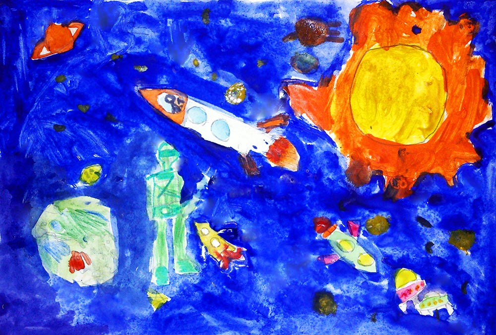 Этот загадочный космос рисунки. Рисунок на тему космос. Космос рисунок для детей. Рисование космоса в начальной школе. Космическое пространство рисунок.