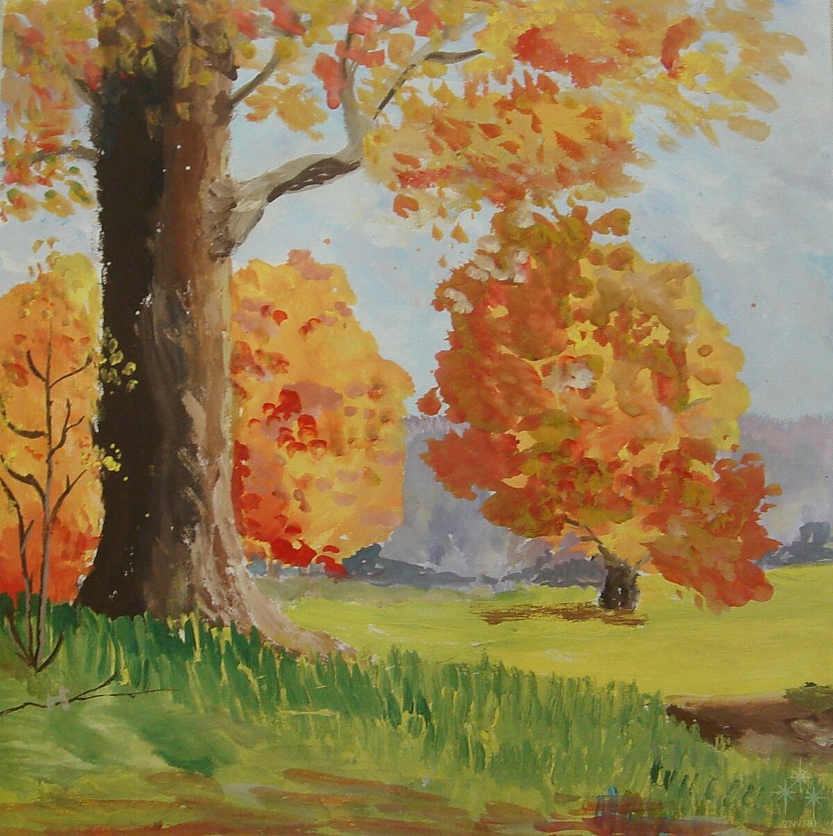 Пейзаж 4 класс. Рисунок осень. Осенний пейзаж для детей. Осенний пейзаж гуашью. Пейзаж осень для детей.