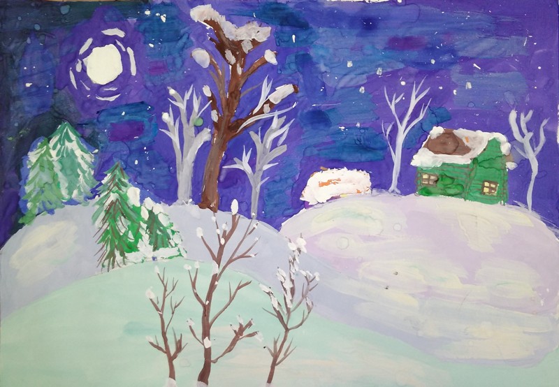 Рисунки зимушка зима для детей