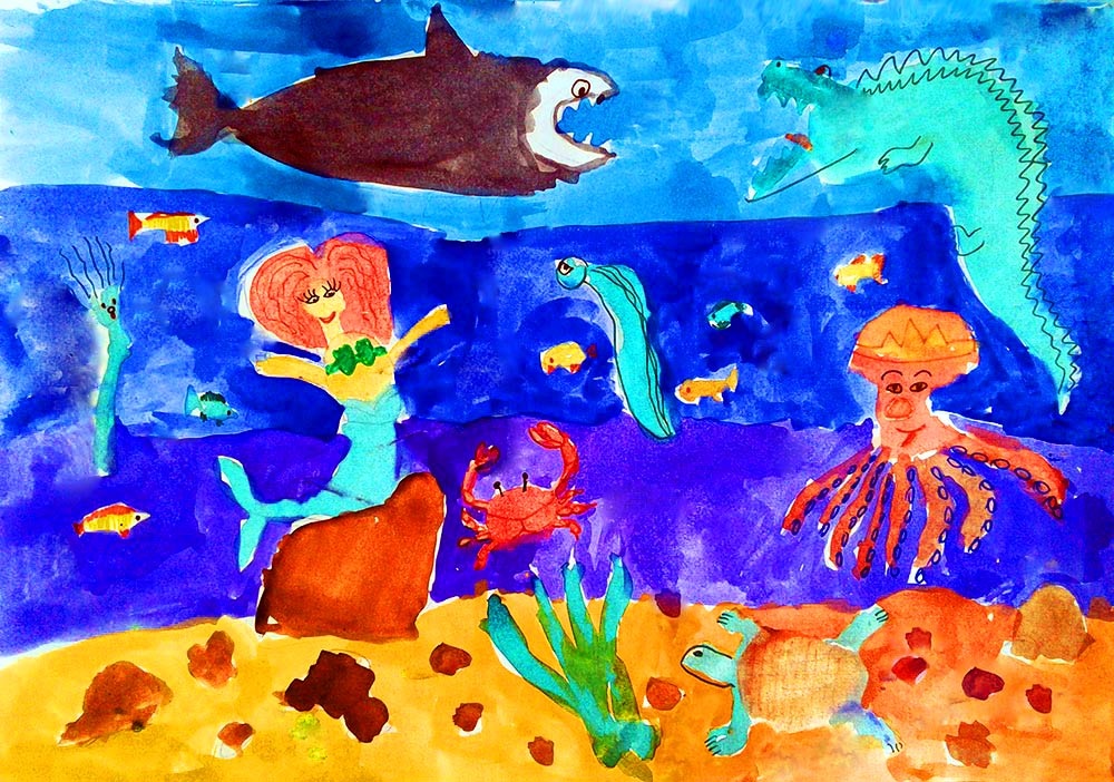 Живой мир морей и океанов подготовительная. Рисование в подводном царстве. Рисование для детей подводный мир. Рисование подводное царство старшая группа. Рисование подводный мир в подготовительной группе.