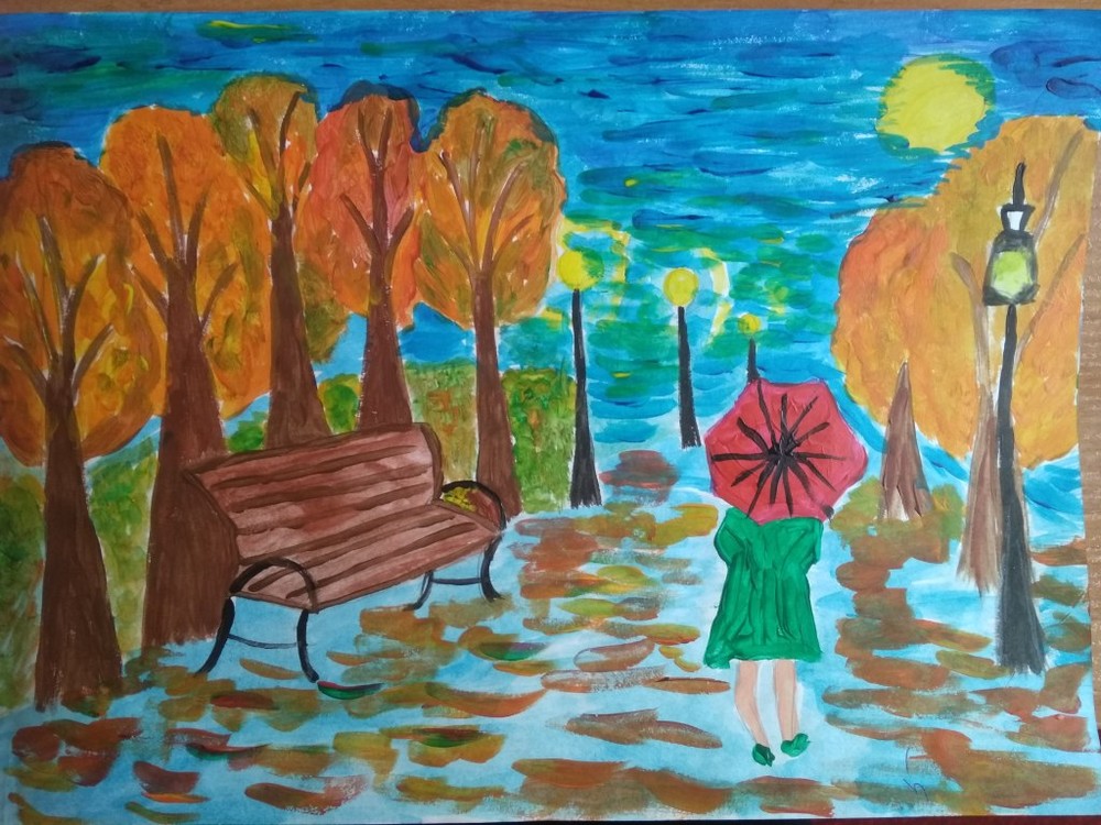 Картина для 3 класса. Рисование осенний парк. Рисунок парка. Рисование на тему «парк осенью».. Рисование парк осенью.
